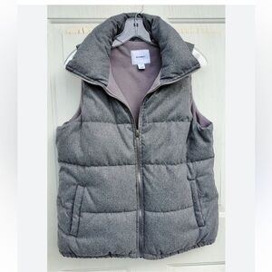 OLD NAVY Gray Heavy Quilted Puffer Full Zip Vest NWOT